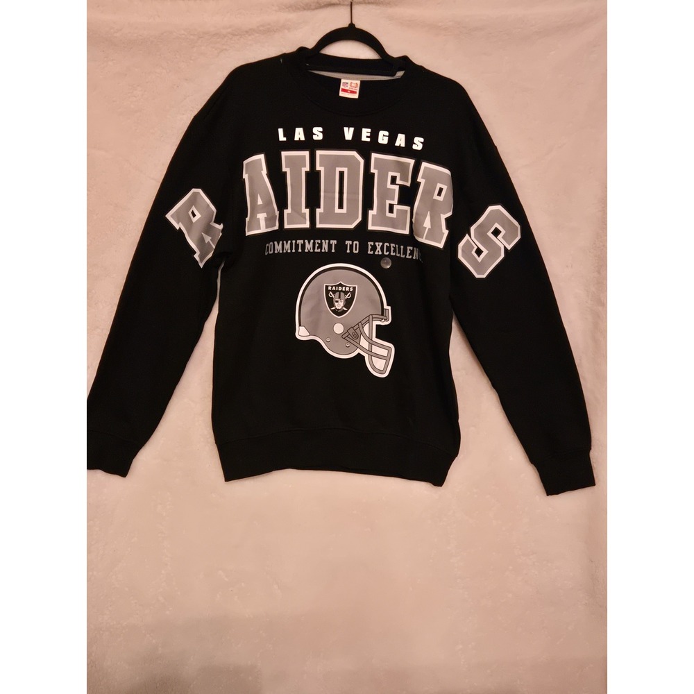 NFL Ultra Game‎ Las Vegas Raiders Mens Medium Black Fleece Sweatshirt NWT 9015